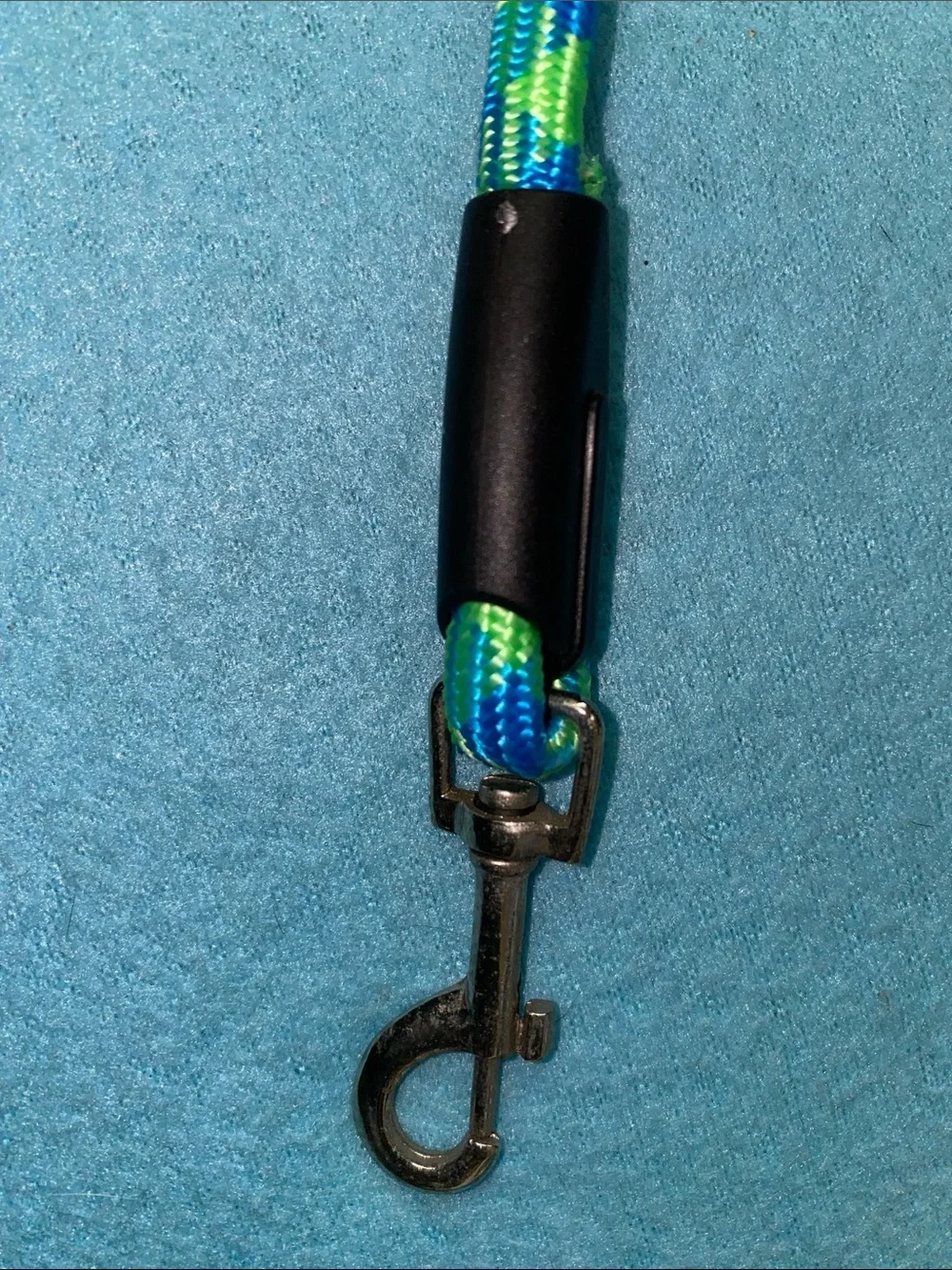 DOG LEASH braided neon green blue with metal swivel clip 60 inch size OSFA